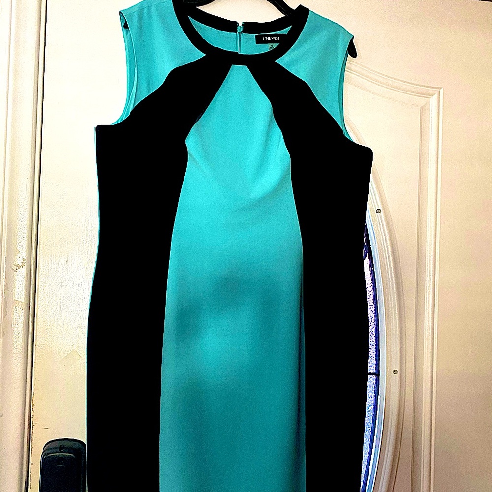 Teal and Black Aline dress size 16. Brand new never worn.